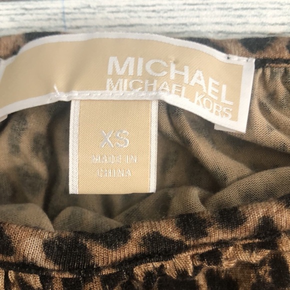 Michael Michael Kors Cheetah Print Elastic Hem Blouse Extra Small - Picture 3 of 8
